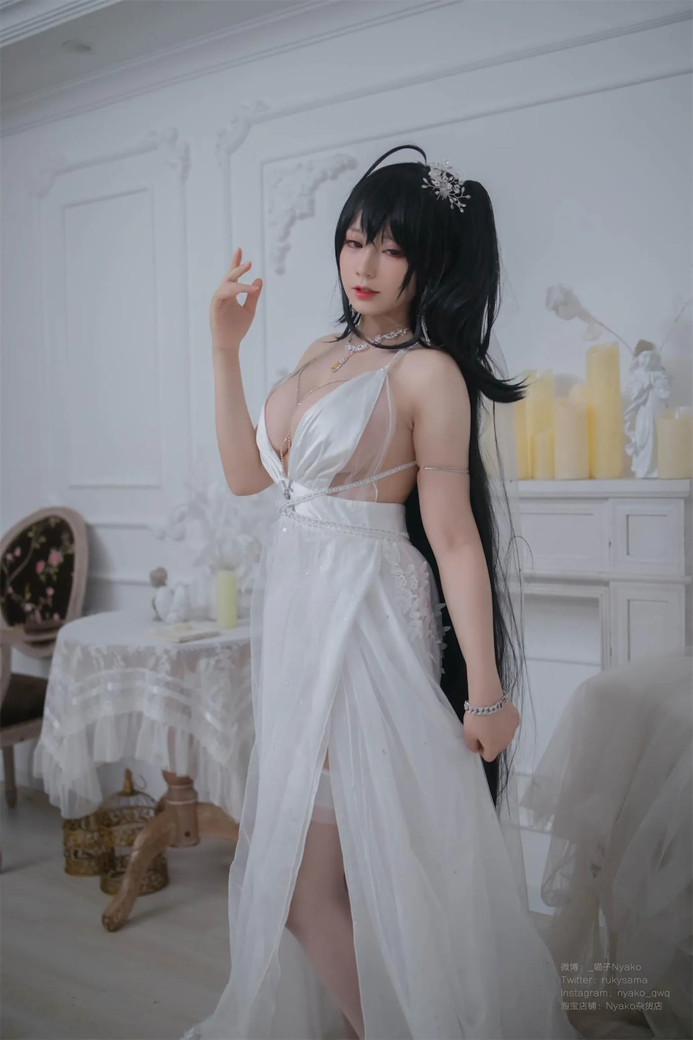 Nyako喵子 – NO.40 大凤纯白婚纱 [65P]插图6